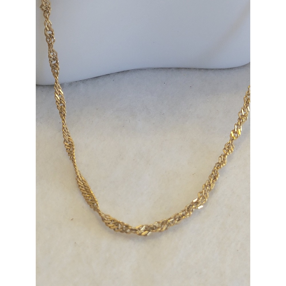 Unbranded Singapore Chain Necklace Womens 22in Gold Tone Good‎ Twisted Link